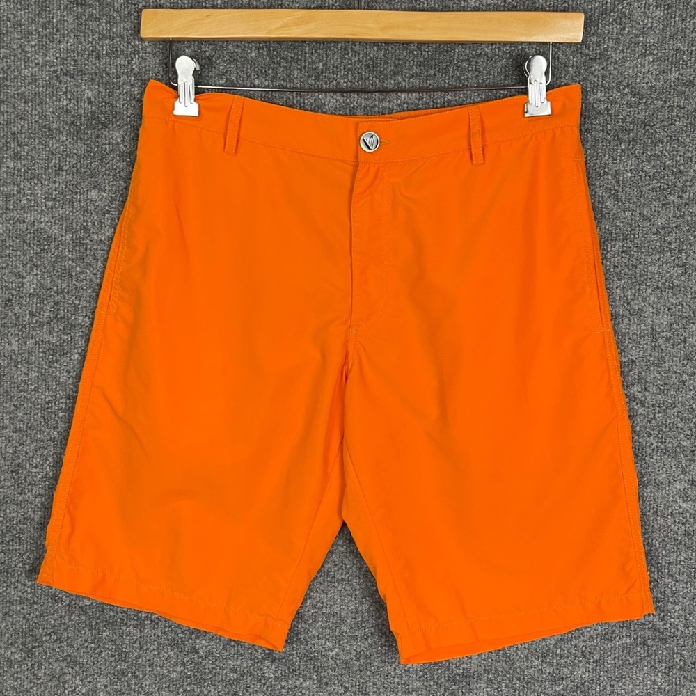 Vilebrequin Swim Trunks unlined Mens M Orange Excellent Solid Nylon Board Shorts